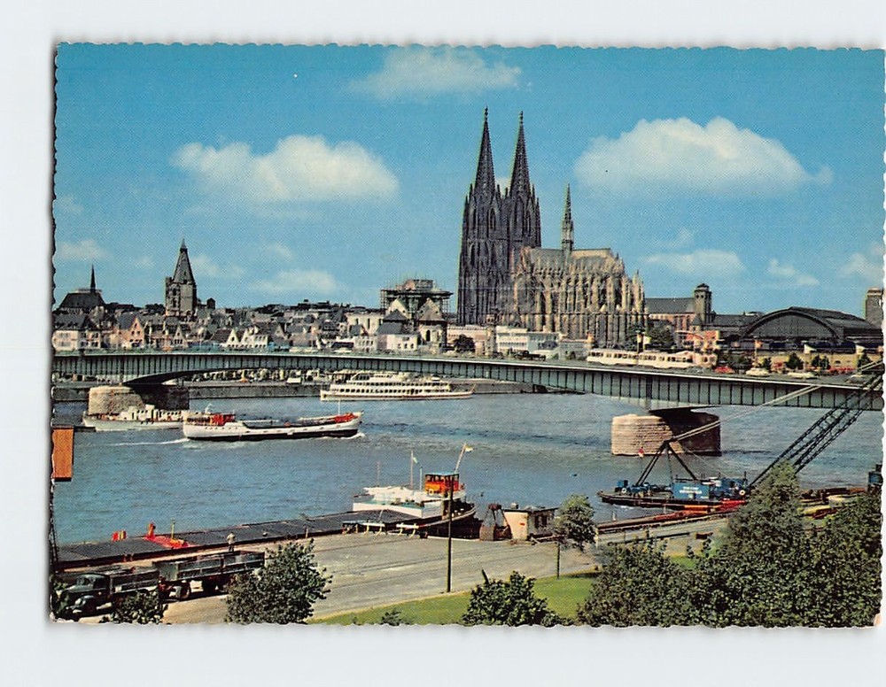 Postcard Dom und Rhein Cologne Germany