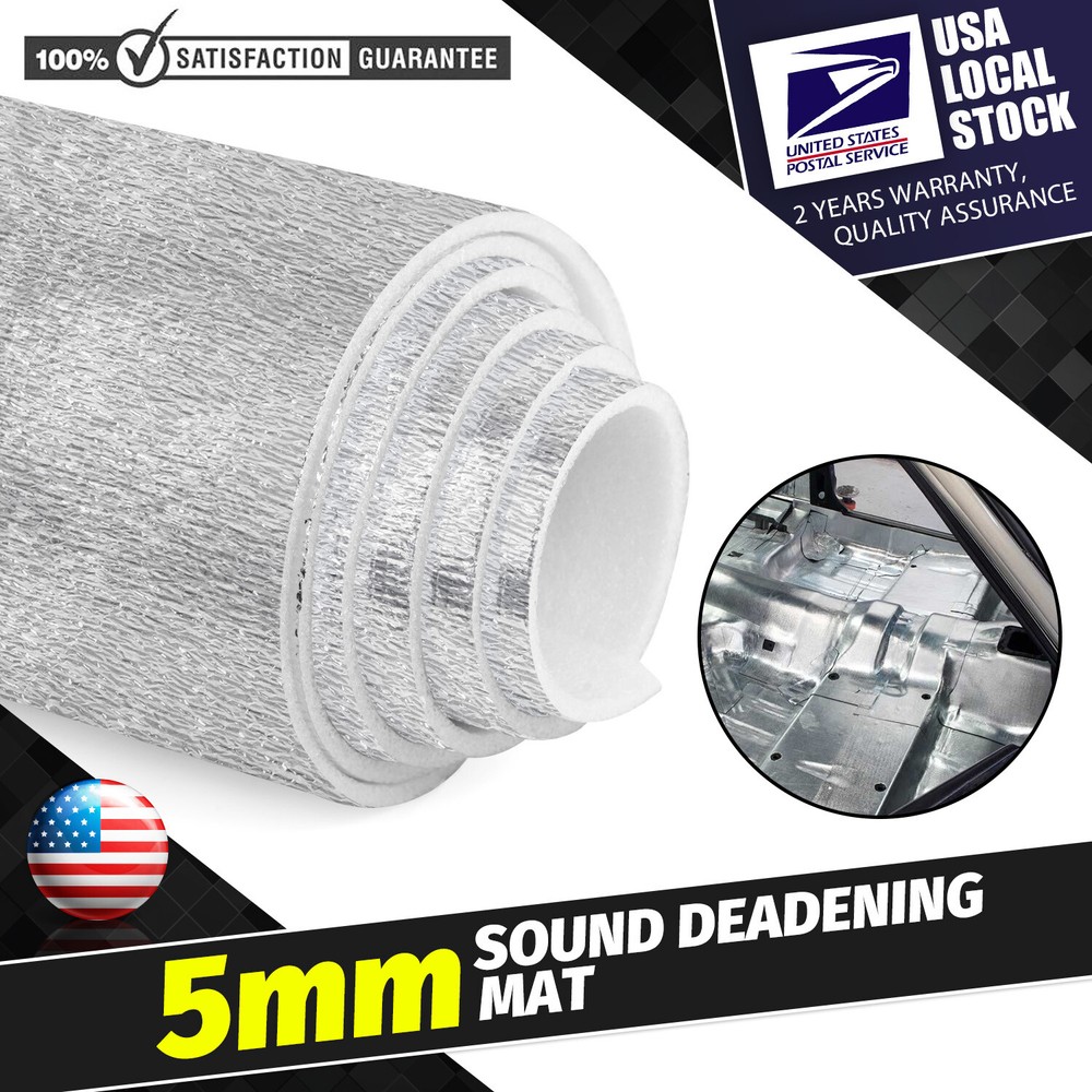 5mm Thick Sound Deadener Mat Noise & Heat Shield Insulation Car Hood Trunk Door