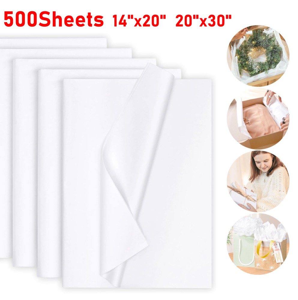 500Sheets Wrapping Paper White Tissue Paper 14