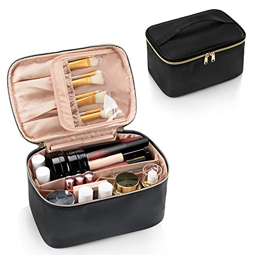 Travel Makeup Bag Large Capacity Black Cosmetic Organizer Case  