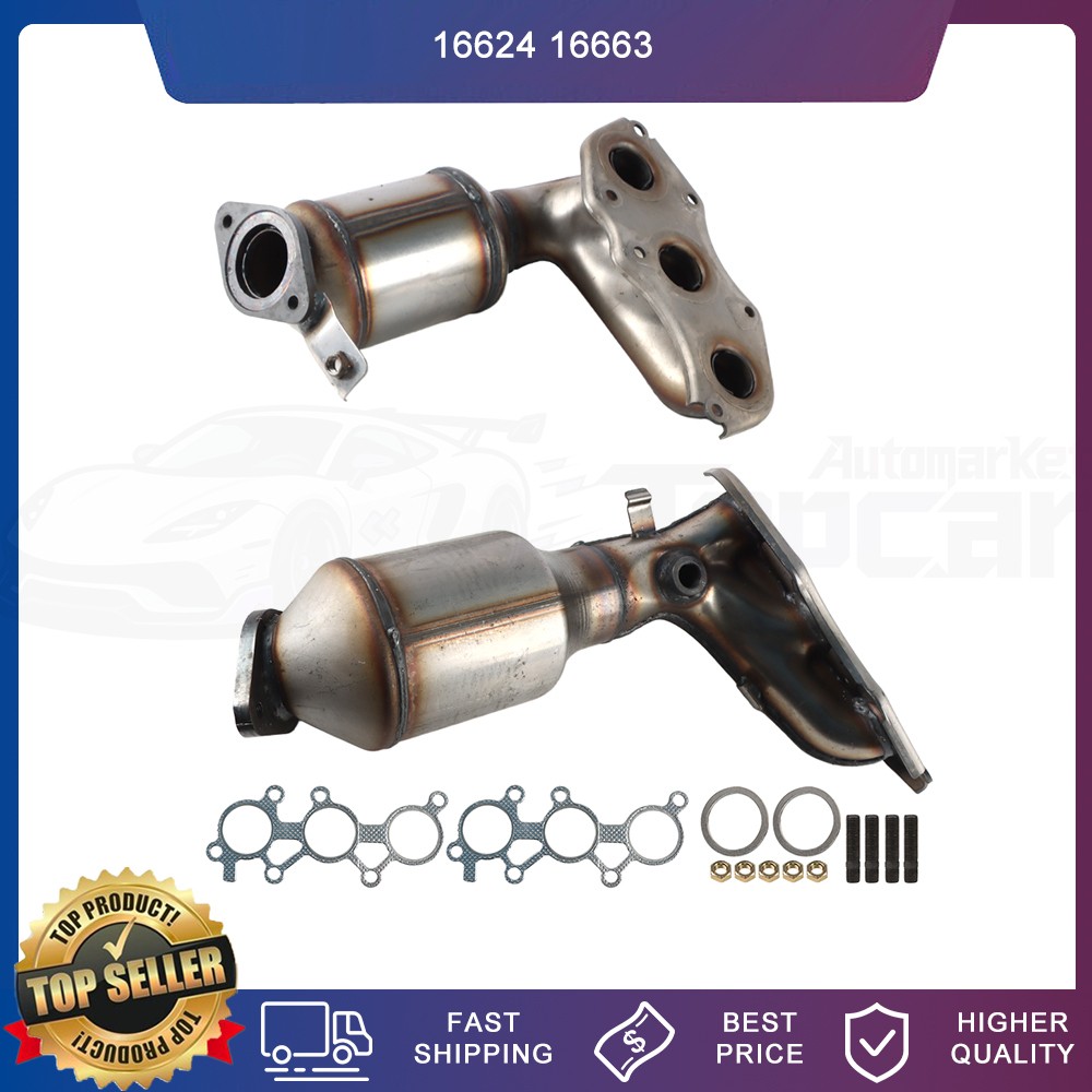 Fits 2008 - 2013 Toyota Highlander 3.5L 2-pcs Manifold Catalytic Converter Set