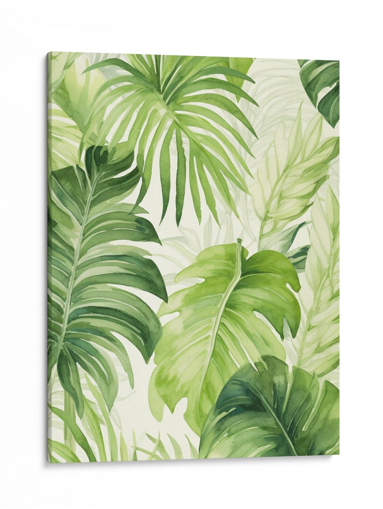 Tropical Jungle Leaves Canvas Art Print, Botanical Home Decor