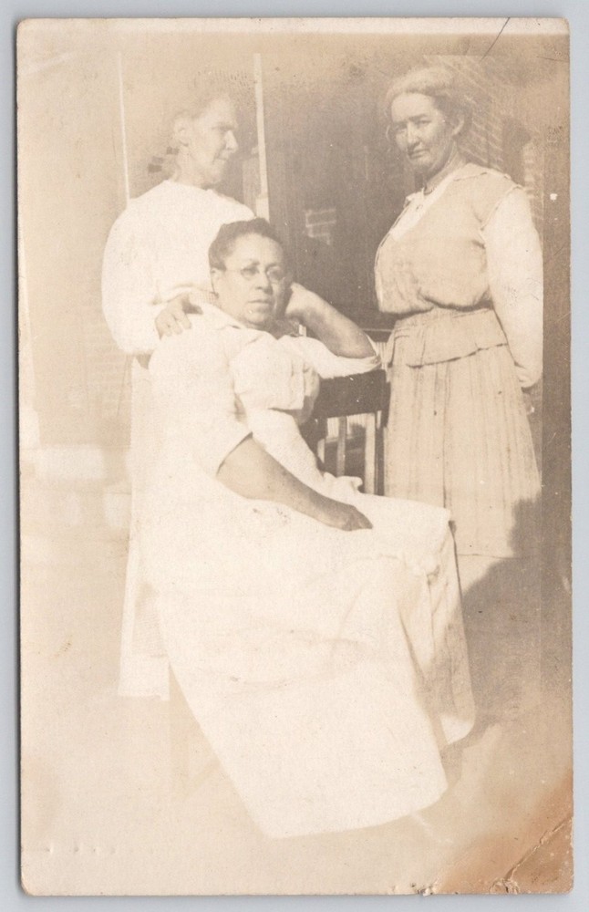 RPPC Three African American Women Portrait Real Photo Postcard c1910s