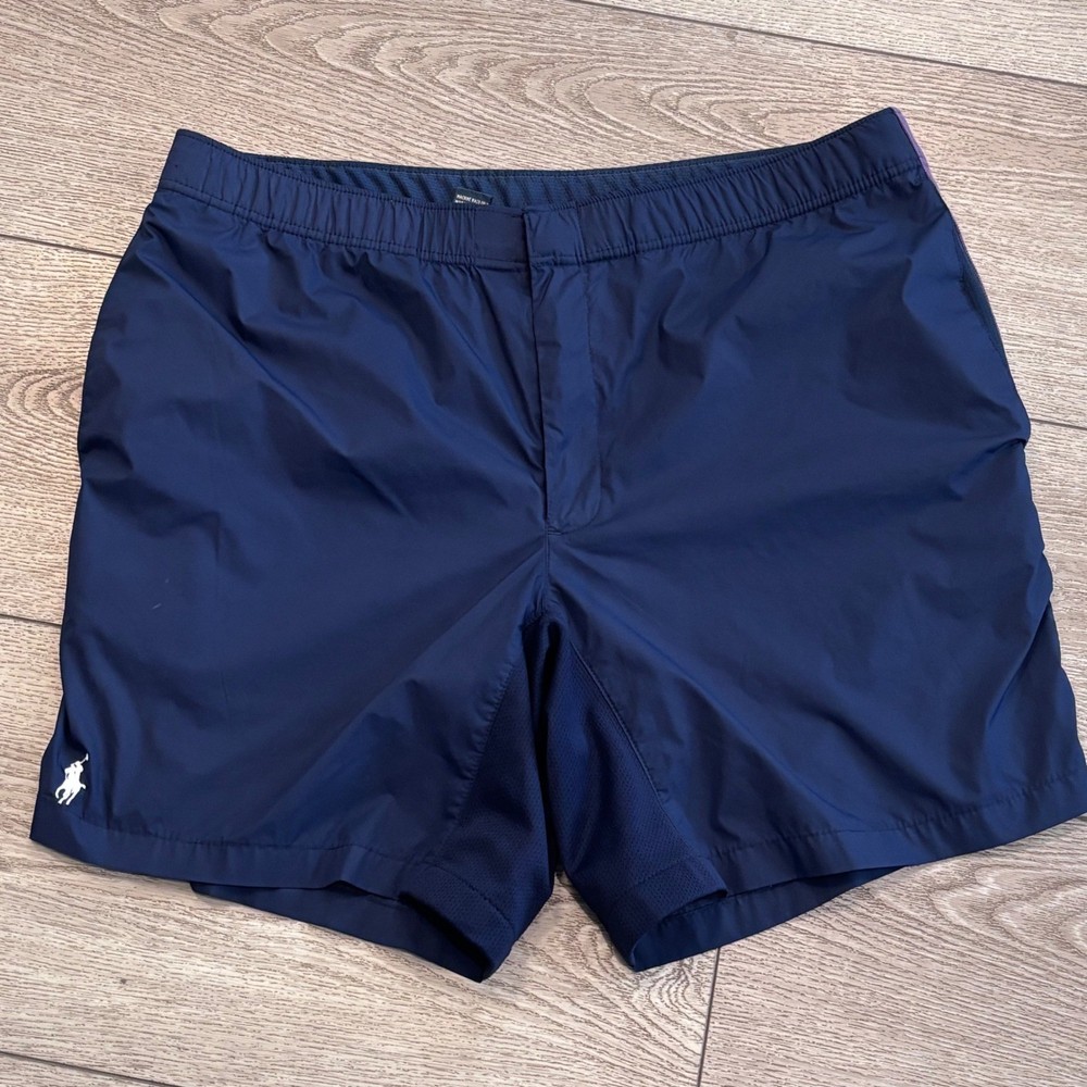 Polo Ralph Lauren Shorts Mens Medium Blue Purple Stripe Performance Athletic